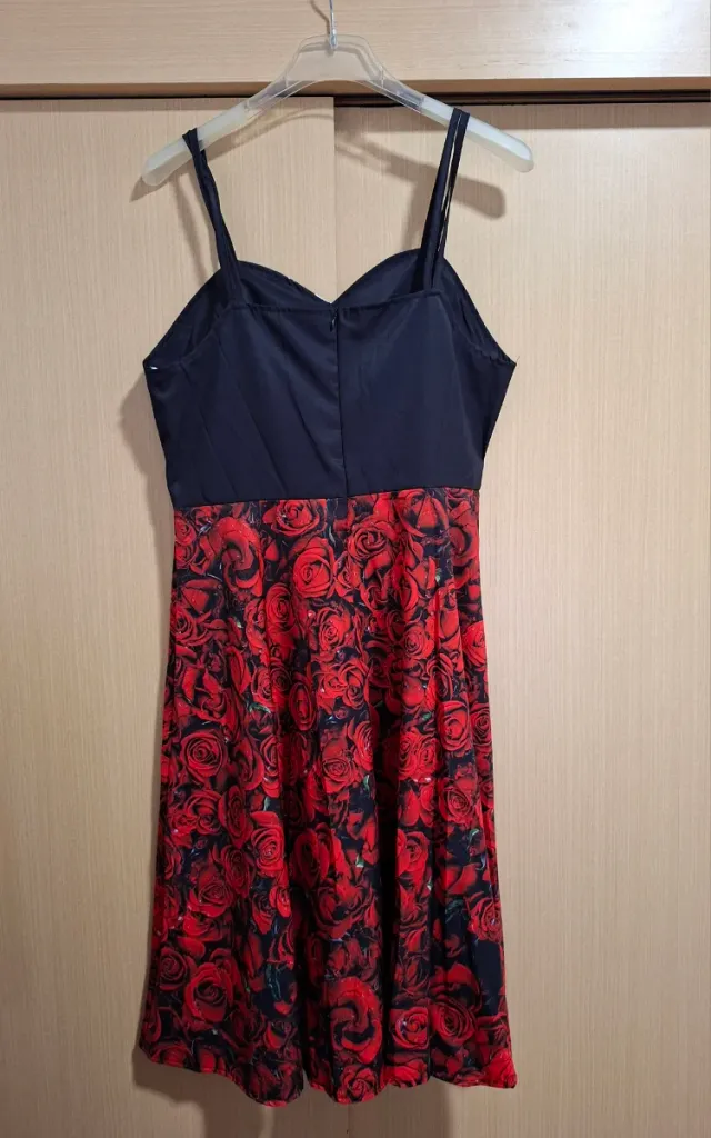 Vestido gótico esqueleto rosas Talla L