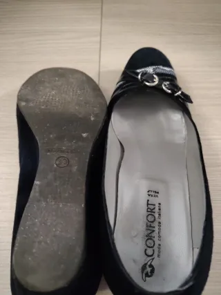 Scarpe con tacco nero camoscio