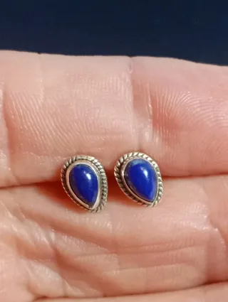 Pendientes Plata Ley Lágrima lápizlazuli