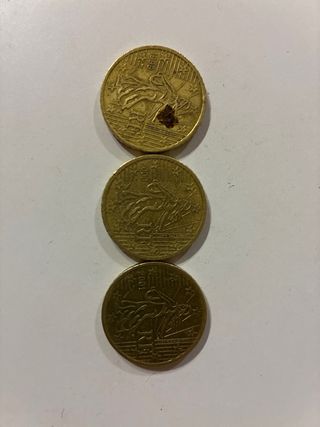 3 Monedas 50 céntimos Francia 1999-2001