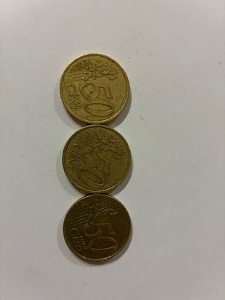 3 Monedas 50 céntimos Francia 1999-2001