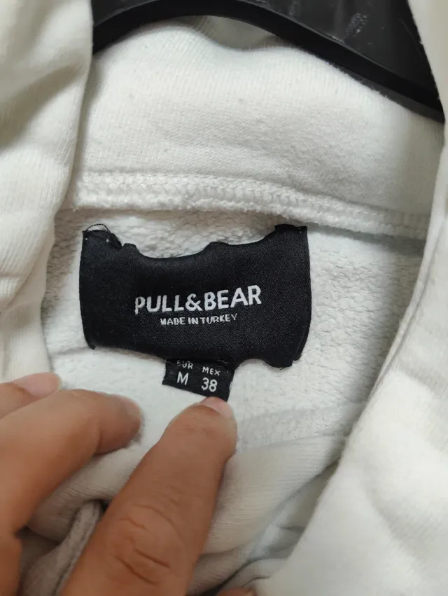 Sudadera Pull and Bear Blanca Hombre