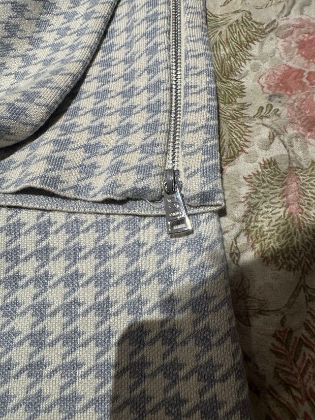 Falda de punto estampado pata de gallo