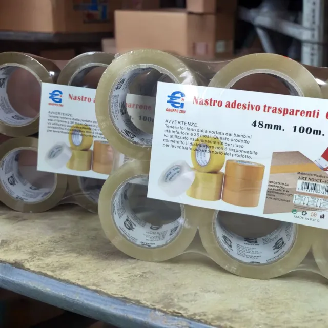 Nastro adesivo trasparente/marrone 48mm x 100m