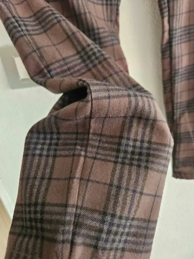 Pantaloni a quadri marroni taglia L