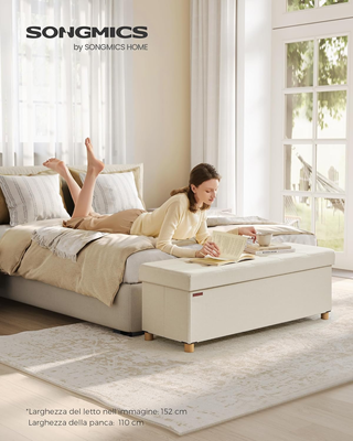 Cassapanca, Pouf Contenitore, Poggiapiedi Pieghevo