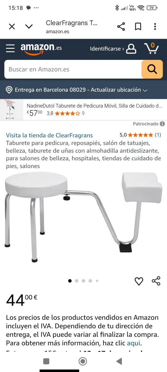 Taburete de podología ajustable