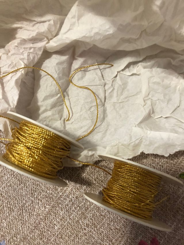 Filo da ricamo oro due pezzi oro fino 990