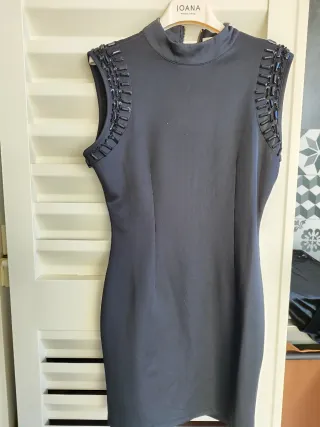 Tubino JOANA nero con perline