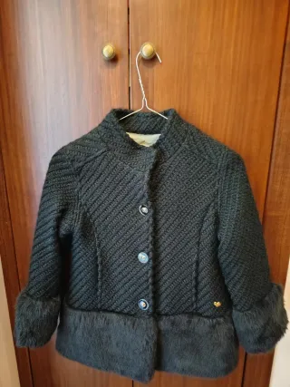 Cappotto bambina nero pelliccia sintetica