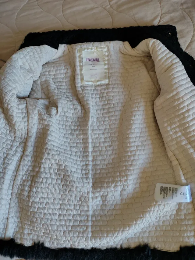 Cappotto bambina nero pelliccia sintetica