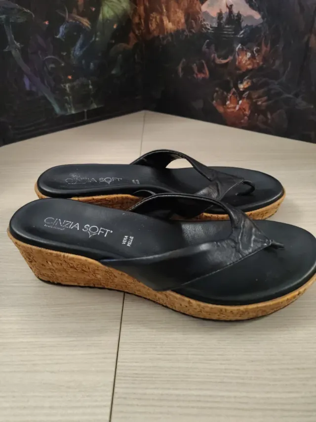 Ciabatte Cinzia Soft Nere Zeppa Corta