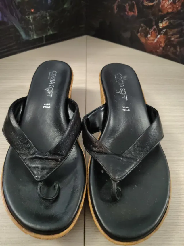 Ciabatte Cinzia Soft Nere Zeppa Corta