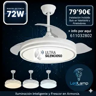 Lámpara LED con Ventilador Retráctil