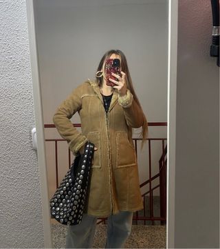 Abrigo cuero auténtico Corte ingles 