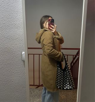 Abrigo cuero auténtico Corte ingles 