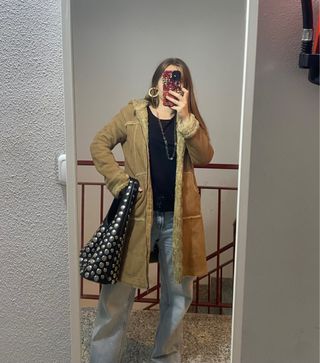 Abrigo cuero auténtico Corte ingles 