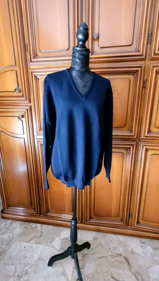 Maglione uomo misto lana blu