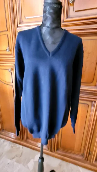 Maglione uomo misto lana blu