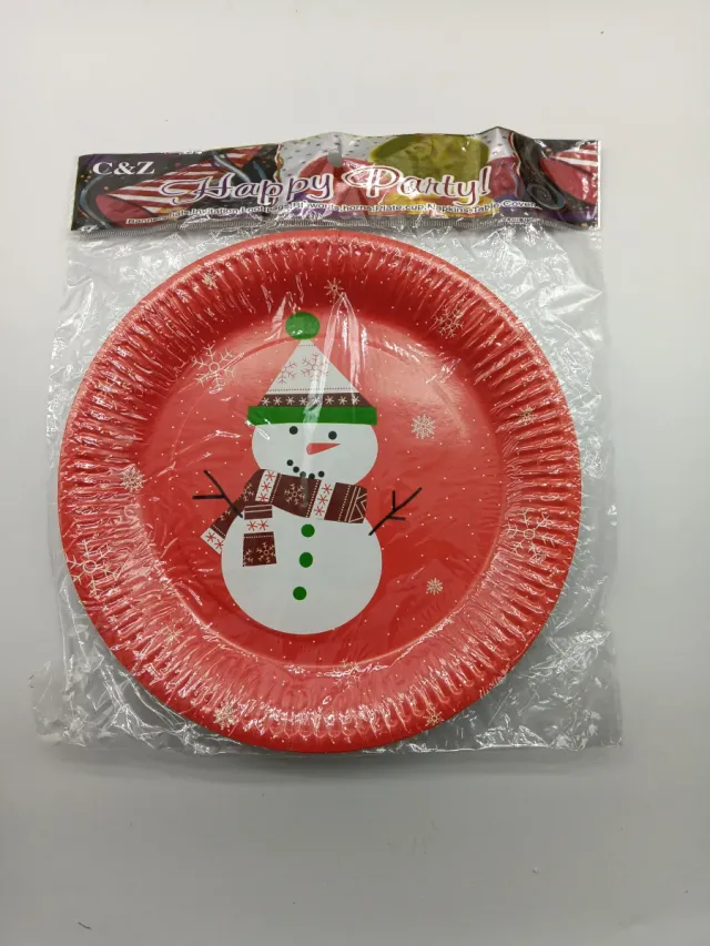 Platos de Papel C&Z Navidad Muñeco Nieve