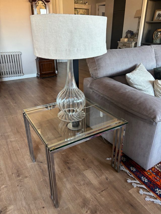 Conjunto mesas cristal y metal