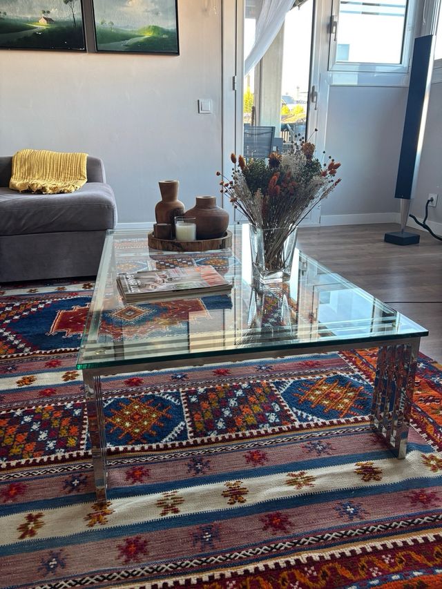 Conjunto mesas cristal y metal