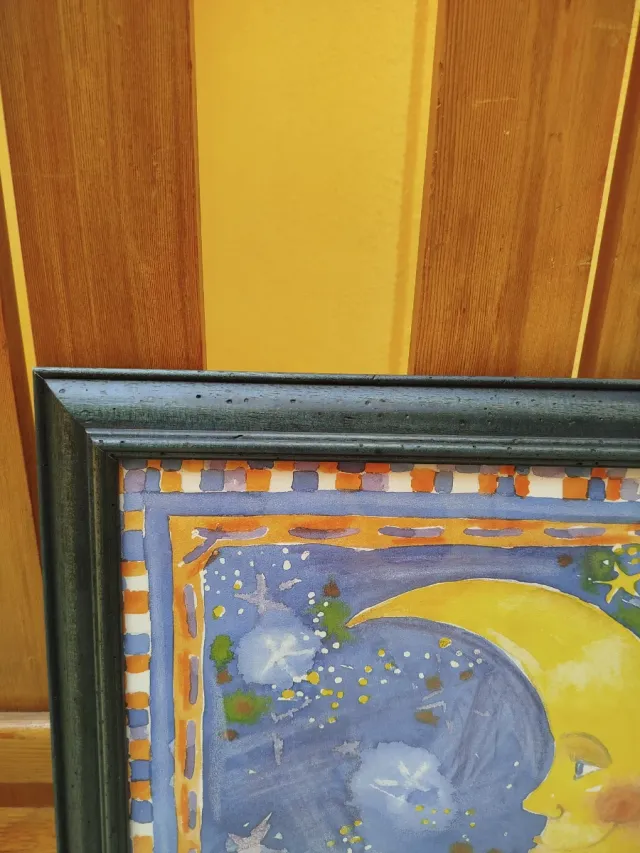 Quadro Night Time Luna e Stelle
