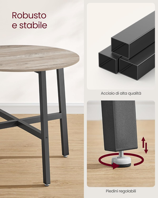 Tavolino da Pranzo, Tavolino da Cucina Rotondo, pe