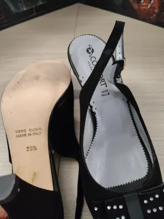 Scarpe donna Comfort nere con fiocco