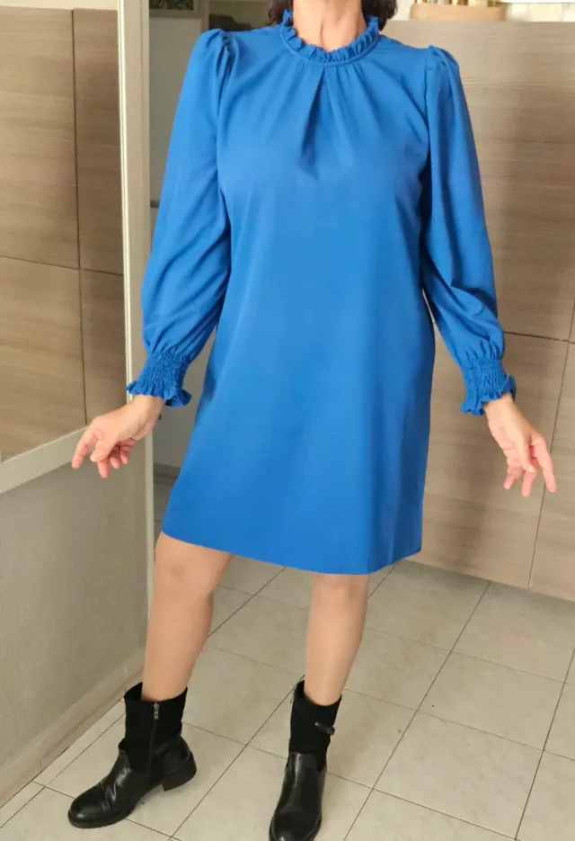 Abito blu elegante al ginocchio taglia L