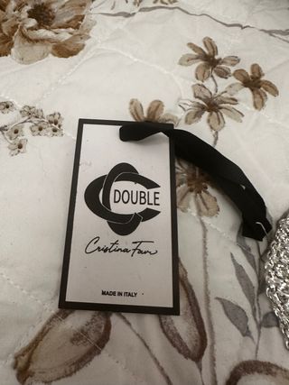 Cinturone firmato Double con cristalli