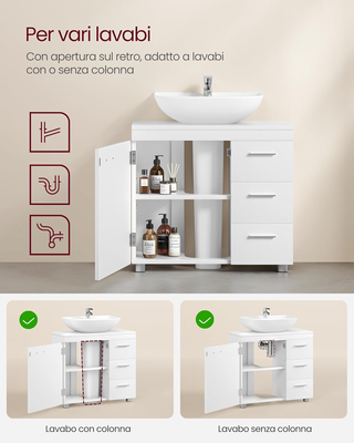 Mobile Sottolavabo per Bagno, Mobiletto da Bagno,