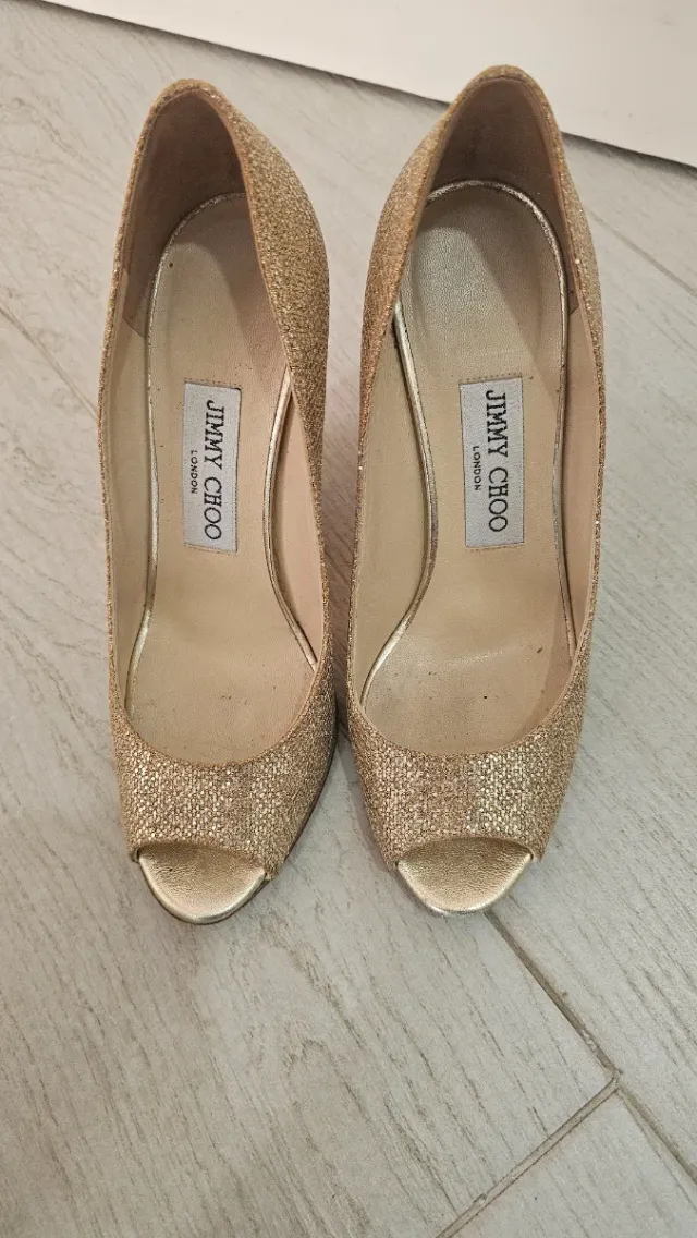 Zapatos Jimmy Choo Dorados Brillantes