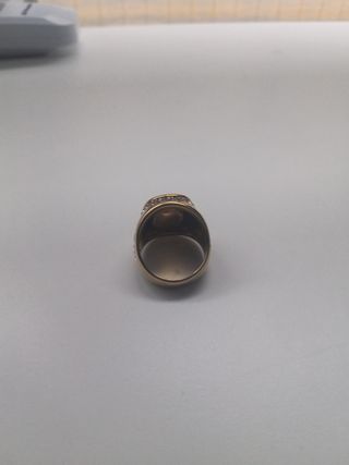 Anillo Sello Acero Inoxidable Cruz Dorado