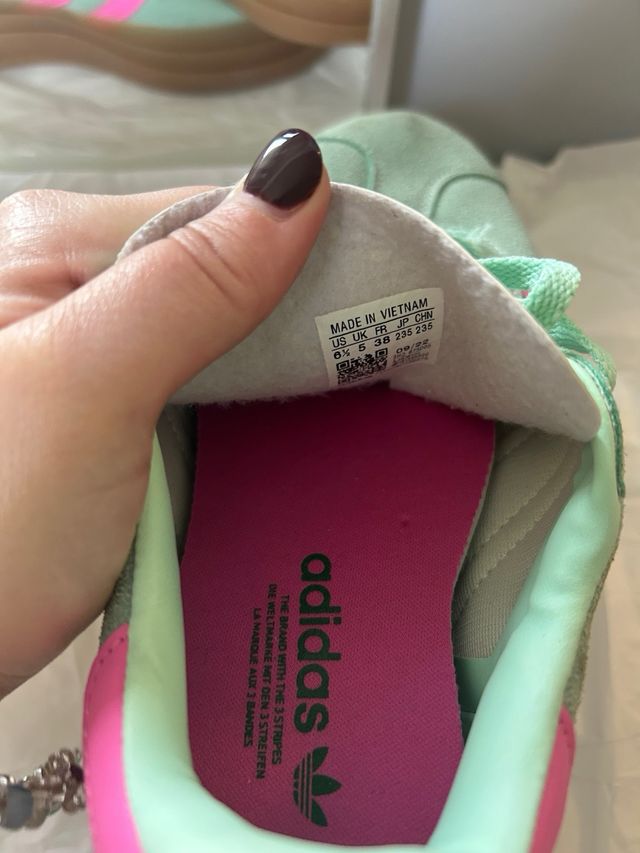 Adidas Gazelle Verde y Rosa Talla 38