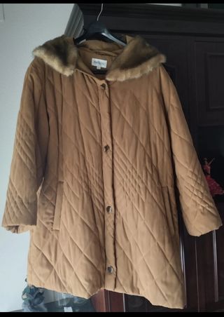 Abrigo acolchado marrón para mujer,T.60,como nuevo