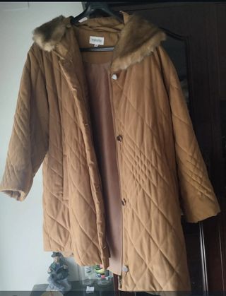 Abrigo acolchado marrón para mujer,T.60,como nuevo
