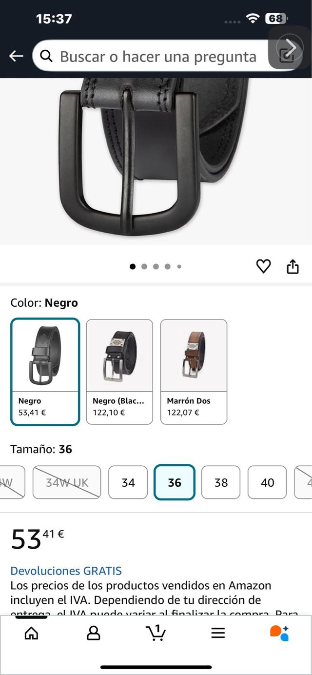 Cinturón Dickies Casual Cuero Negro