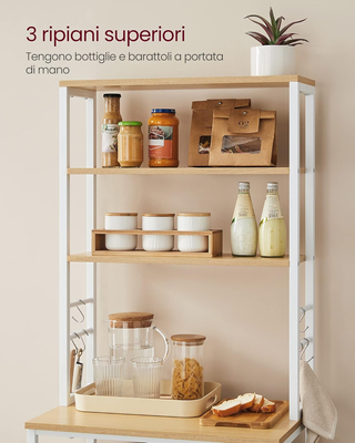 Scaffale Cucina, Mobile Cucina, Scaffale per Micro