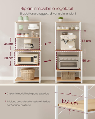 Scaffale Cucina, Mobile Cucina, Scaffale per Micro