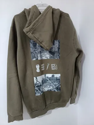 Sudadera Bershka Verde Militar