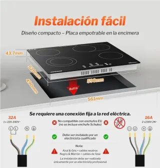 Placa Vitrocerámica Encastrable 60 cm