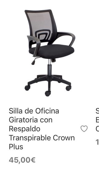 silla de oficina ergonómica negra