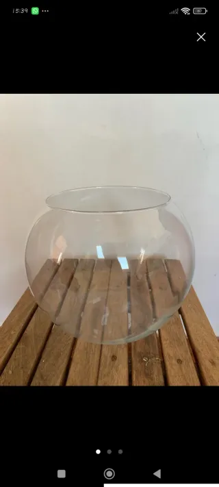 Pecera redonda de cristal