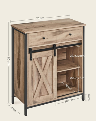 Credenza, Mobile da Cucina, Portaoggetti, con Anta