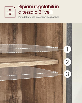 Credenza, Mobile da Cucina, Portaoggetti, con Anta
