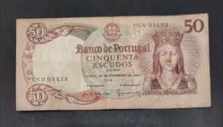 50 Escudos Portogallo 1964 Banconota
