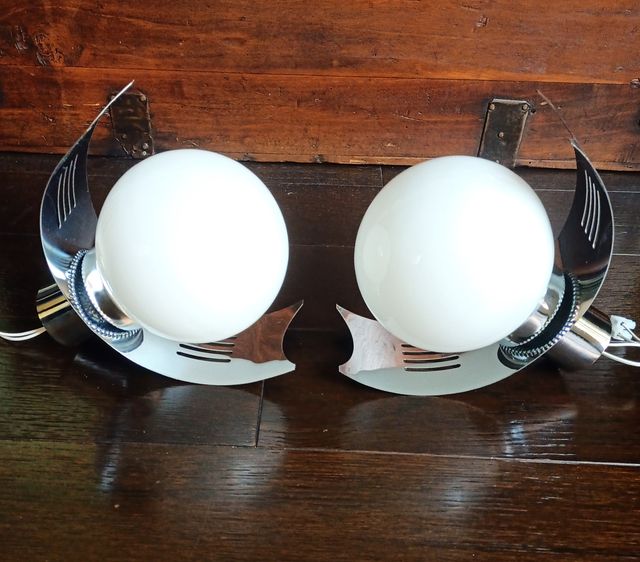 Pareja Apliques Space Age futurista Espanha 70's