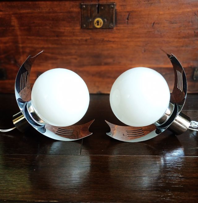 Pareja Apliques Space Age futurista Espanha 70's