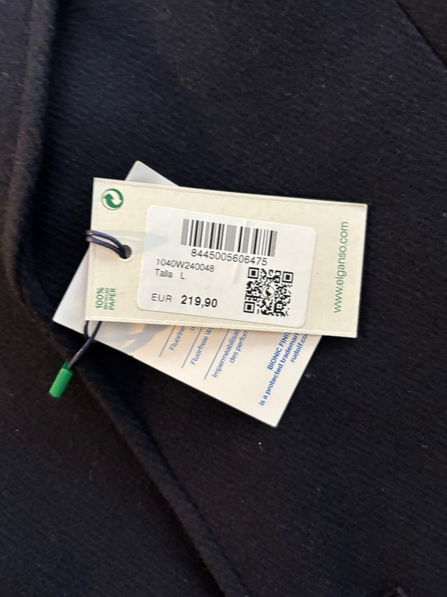 Abrigo El Ganso Negro Talla L